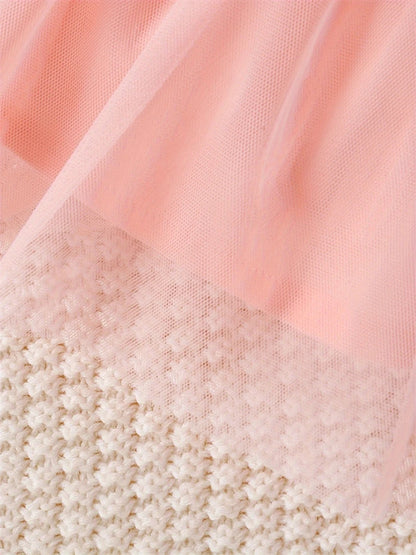 Newborn 2026 Baby Girls Dress Summer Waist Flower Vest Sleeveless Short Top Sweet Girl Lace Mesh Dress