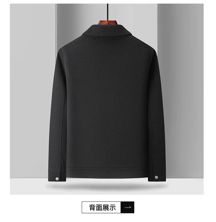 2025 Autumn/Winter New Double sided Woolen Coat High end Fabric Korean Edition Fashion Pure Handmade Woolen Coat Work Style