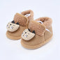 Winter Warm Newborn Baby Boy Girl Boots Cute Bear Soft Toddler Shoes First Walkers Anti-slip Booties Infant Fur Snow Boots 0-18M