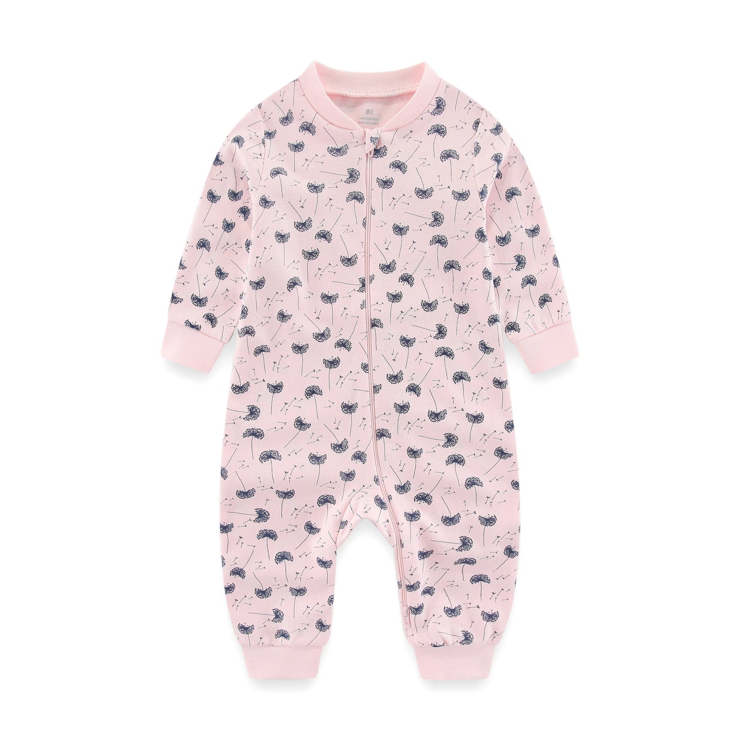 Newborn Baby 2-way Zipper Romper Cotton One-piece suit 0-24 Months Long Sleeve Newborn Baby Pajamas Comfortable Breathable