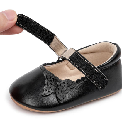 Girls Princess Shoes Bowknot Rubber Sole Anti-slip PU Leather Baby Shoes Newborns First Walkers Crib Shoes Spring Autumn