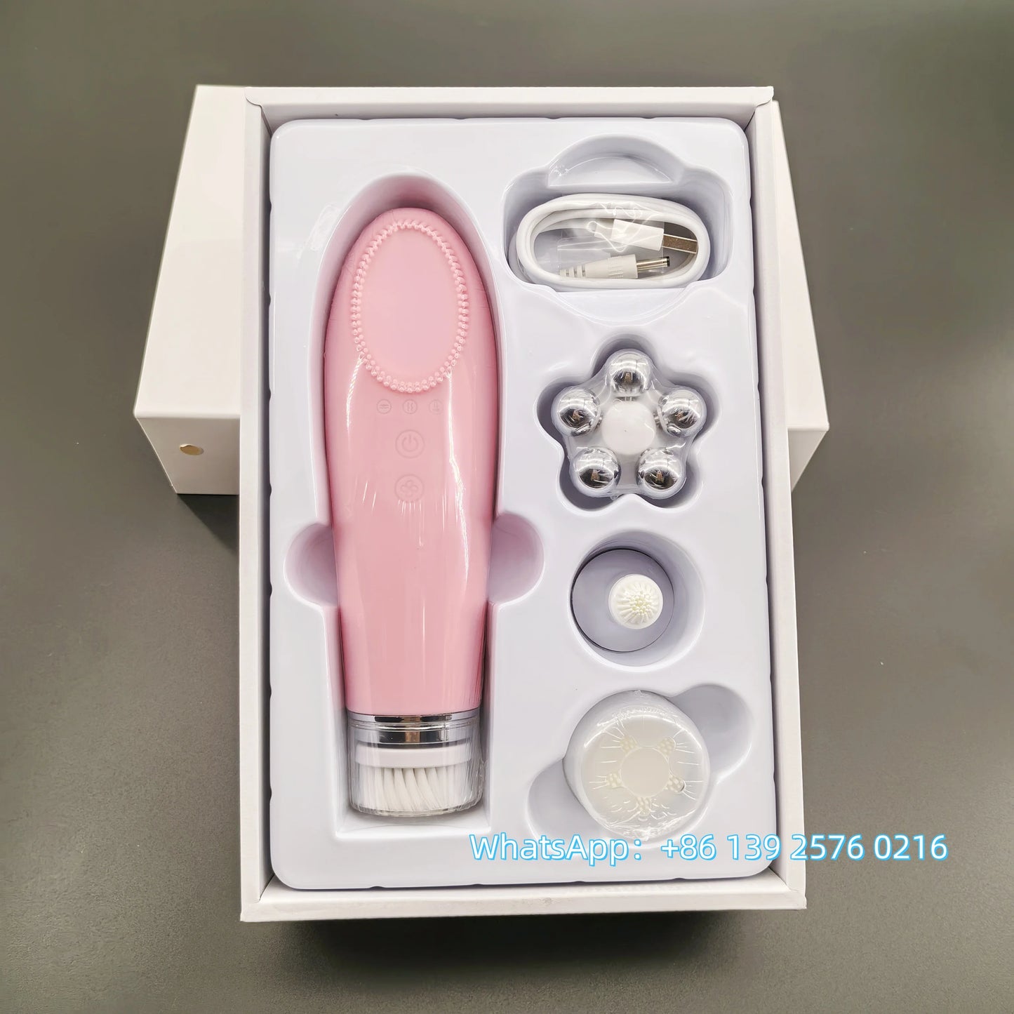 Beauty 4 in 1 Facial Skin Lifting Device Face Brush Cleanser Electric Silicone Facial Cleaning Brush for Deep Cleaning