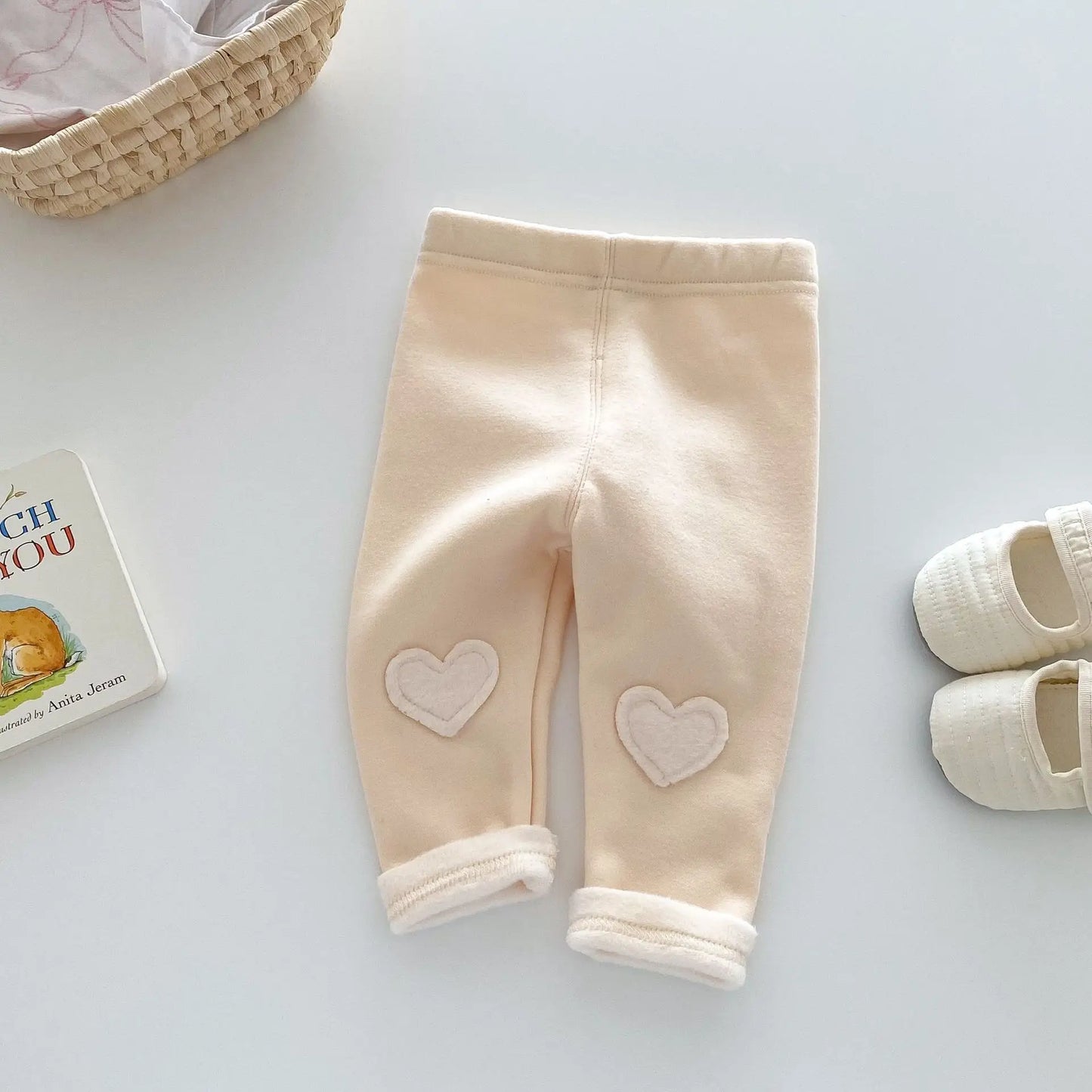 Girls Leggings 2026 Winter 0-5Y Children's Clothes Baby Girls Patch Plus Velvet Warm Pants Trousers
