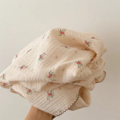 Newborn Baby Blanket For Boys Girls Baby Swaddle Wrap Floral Infant Receiving Blanket Bedding Crib Quilt Baby Stuff 100cm
