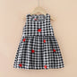Baby Girls Clothes Summer Dress Flying Sleeve Newborn Infant Dresses Plaid Sleeveless Cotton Newborn Princess Dress Baby Girl