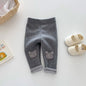 Girls Leggings 2026 Winter 0-5Y Children's Clothes Baby Girls Patch Plus Velvet Warm Pants Trousers