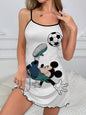 Sexy Dress Lettuce Trim Minnie Mouse Fashion Summer Dresses 2026 Crew Neck Disney Women's Elegant Chic Mini Trim Neck Slip Dress