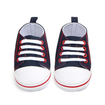 0-12 Months Baby Boys Canvas Shoes Cute Newborn Infant Toddler Crib Sneakers Little Girl Soft Sole Floor First Walkers TS111