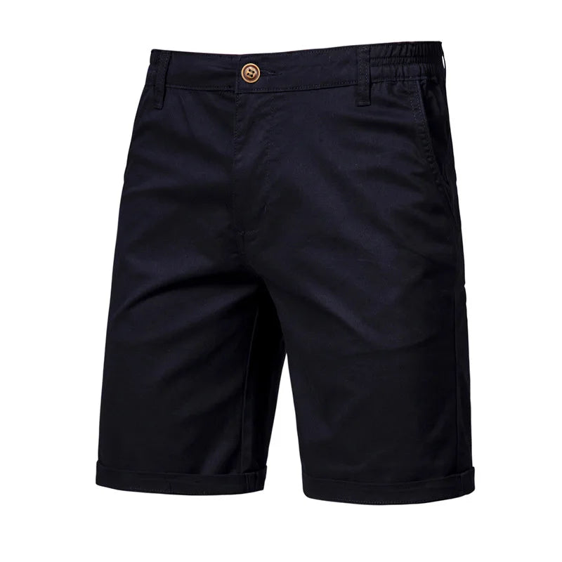 2026 Men Shorts Summer Cotton Middle Waist Male  Casual Business Men Shorts Printed Beach Stretch Chino Classic Fit Short Homme