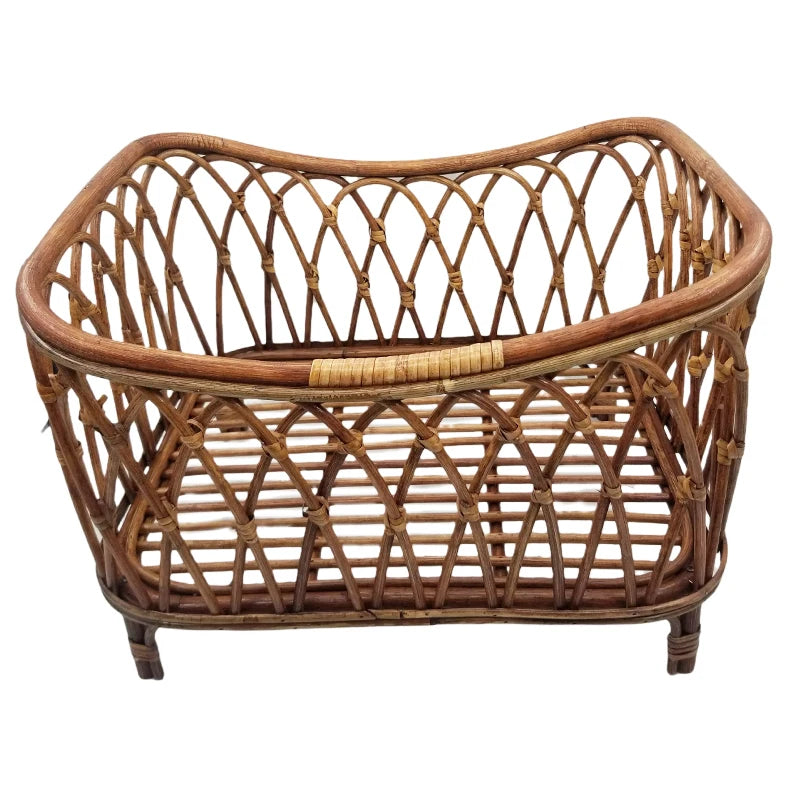 Baby Cribs Newborn Photography Props Bed Storage Basket Doll Bed Chair Rattan Furniture for Newborns Babe Posing Props
