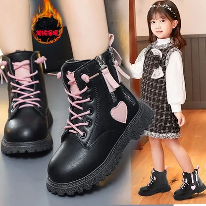 Girls Ankle Boots 2025 New Autumn and Winter Fashion Double Zip Beautiful Princess Non-slip Performance Boots for Catwalk Casual