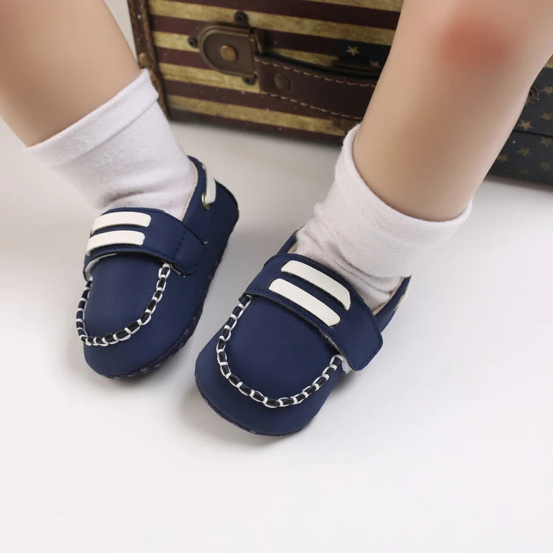 Lucky Blue Newborn Infant Toddler Boy Girl Casual Breathable Soft Cloth Bottom  Anti-slip PU Leather First Walkers Canvas Shoes