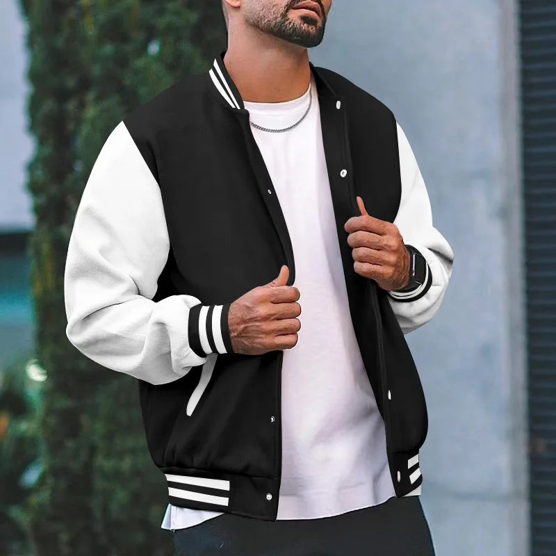 2026 New Loose Trendy Brand Baseball Jersey  Men Fashion Bomber Jacket Men's Casual Plus Size Tops Street Men's overcoat