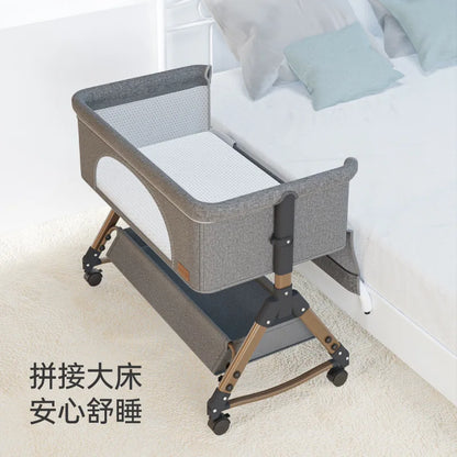 Baby Crib Newborn Small Bed Splicing Large Bed Cradle Bed Sleeping Basket Movable Foldable Portable And Multifunctional