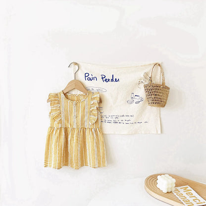 Sanlutoz Cute Princess Baby Girls Dress Comfortable Fashionable Sleeveless Kids Clothing Korean Style