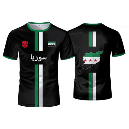 New Syria Football Jersey Men's Sports T-shirts Syrian Flag Street Oversized Tops Unisex Casual Graphic T-shirts Men's Gifts