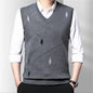 Men's Vest Knitted V-neck Young Business Sleeveless Jacquard Banquet Base Fashion Men's Vest