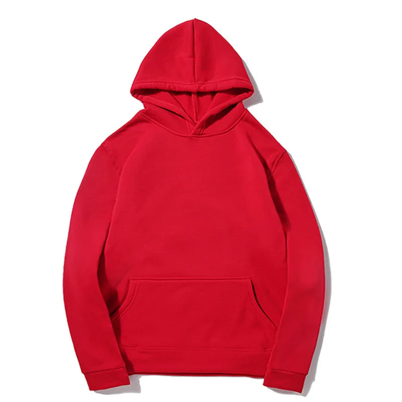 New Fashion Loose Hoodies For Men Spring and Autumn Casual Hooded Sweatshirt Men's Simple Tops Solid Color Thick Clothing Male