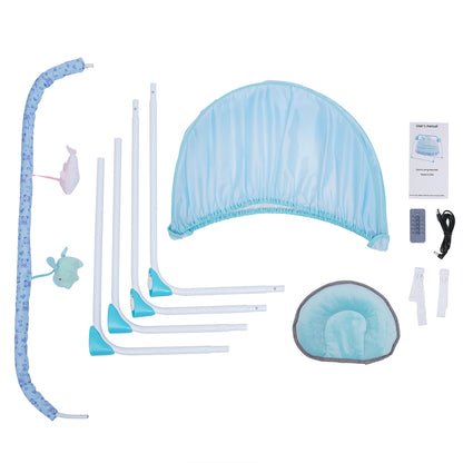 Electric Baby Cradle Auto Swing Rocker Cot Infant Sleeping Bed Swing Crib Kit Timer +Bluetooth Music +Mat +Pillow 5Gears Adjustable