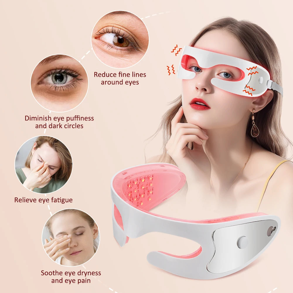 Electric 3D Eye Beauty Device with 3 Modes - Eye Vibrator Massage & 36 LED Light Therapy for Gentle Fatigue Relief And Dark Circ