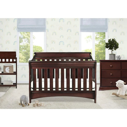 4-in-1 Convertible Baby Crib, Black Cherry Espresso