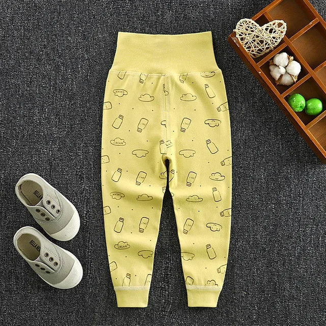 Baby Girls Boys Pants Toddler Bottoming Leggings Children Cotton Cartoon Trousers High Waist 2024 Autumn Newborn Kids Clothing