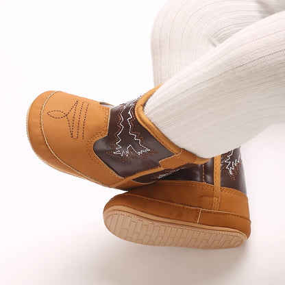Baby Boots Made Of Soft PU and High-quality Cotton 2026 New Autumn and Winter Short Boots With Rubber Soles and Anti Slip Baby