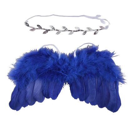 Newborn Photography Props Outfits Baby Headdress and Baby Wings Set