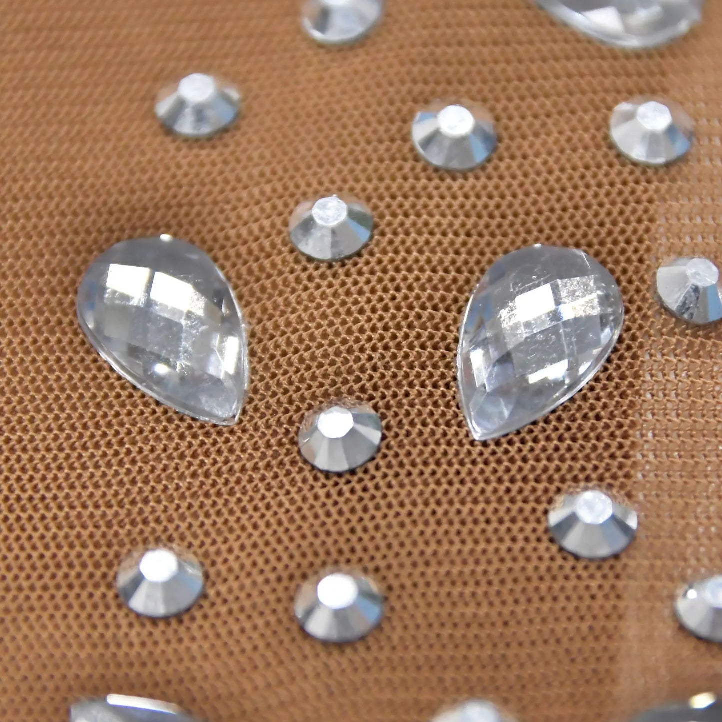 Women Sexy See Through Sheer Mesh Rhinestone Décor Long Sleeve Maxi Party Dress