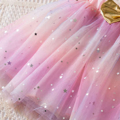 NewBorn Girls 1St Birthday Party Dress Princess 1 Year Old Ceremony Mesh Tutu Vestidos Infant Unicorn Christening Gowns