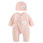 Breathable Newborn Bear Jumpsuit Hospital Hat Spring Outfit Long Sleeves Bodysuits for Baby Girls Boys Unisex Coveralls A2UB