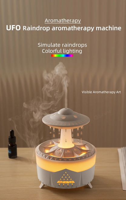 Rain Cloud Humidifier Water Drip with Remote Raindrop Humidifier Rain Cloud Diffuser Mushroom Air Humidifier with Rain Lamp