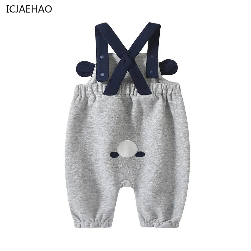 2025 Newborn Baby Boys Pants Bodysuits Girls Cute Suspender Rompers Kids Clothing Toddler Bodysuit Jumpsuit Bottoms 0-24 Months