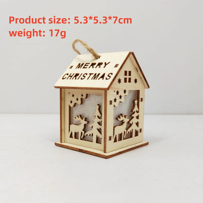 New Holiday Wooden Decorations for Christmas Houses, Wooden Cabin Ornaments, Handmade Wooden Crafts, Christmas Ornaments