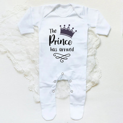 The Prince Has Arrived Print Baby Baby grow Sleepsuit Vest Bodysuit Newborn Boys Coming Home Hospital Clothes Infant Shower Gift