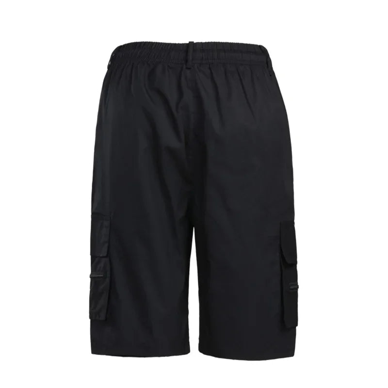Outdoor Cargo Shorts Male Overalls Elastic Waist Cycling Shorts Multi-pockets Loose Work Shorts Quick Dry Sport Printed Trousers