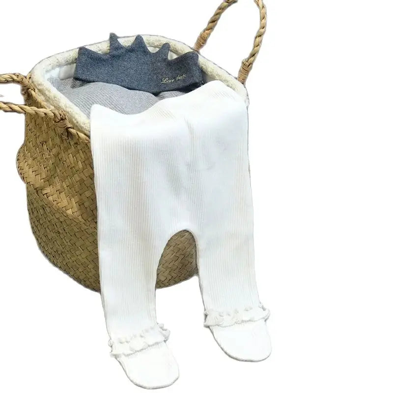 Spring Autumn Lace Baby Leggings Girls Newborn High waist Cotton Strum hose Bottom Foot Pants