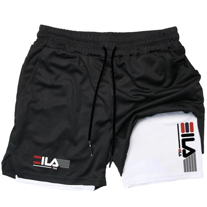 2026 New Men's Running Fitness Shorts 2 in 1 Double Layer Sports Shorts Sportswear Gym Fitness Shorts Training Jogging Pants Men