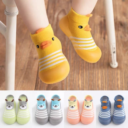 Baby First Shoes Toddler Walker Infant Boys Girls Kids Rubber Soft Sole Floor Barefoot Casual Shoes Knit Booties Anti-Slip