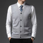2026 Men's New Autumn and Winter Vest Young Casual Warm Knit Sleeveless Base Shirt Solid Color Jacquard Cardigan Vest