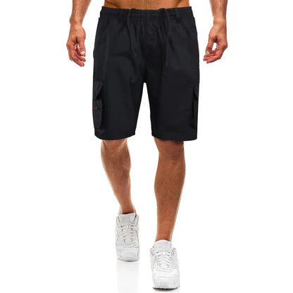 Outdoor Cargo Shorts Male Overalls Elastic Waist Cycling Shorts Multi-pockets Loose Work Shorts Quick Dry Sport Printed Trousers