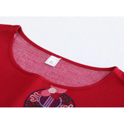 Korean Reviews Many Pajamas Set Summer Women 2 Piece Set Outfit Thin Grandma Pajama Sets Big Size Pajama Printing Home Wear