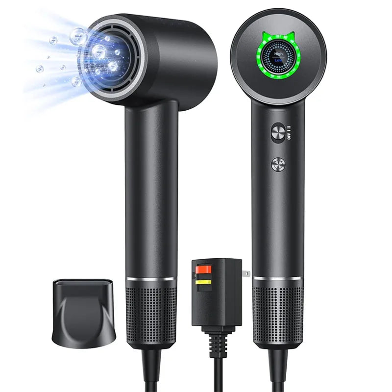 Hair Dryer, Negative Ionic Blow Dryer 120000 RPM Brushless Motor 40M/S Fast Drying High-Speed Low Noise Thermo-Control Hairdryer