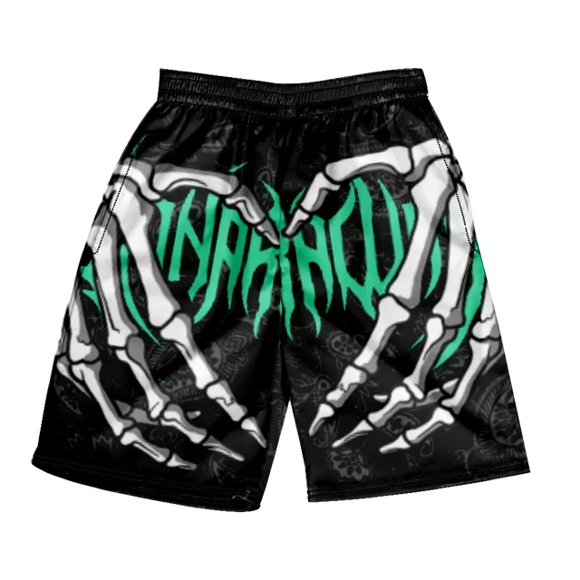 2025 Summer Classic Skull Beach Short Pants New Fashion Skeleton Hand Print Men Women Gym Shorts Quick Drying Trunks Ice Shorts