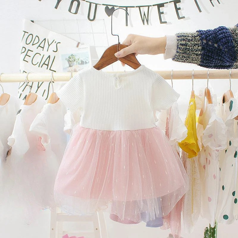 Summer Kids Baby Girls Dresses Infant Clothing Sleeveless Backless Bowknot Polka Dot Princess Dress Newborn Children Clothes