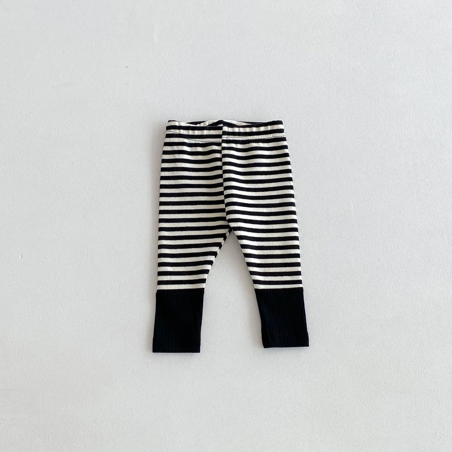 2025 Autumn New Baby Leggings Cotton Girls Striped Patchwork Leggings Infant Stretch Pants Toddler Trousers Boys Clothes