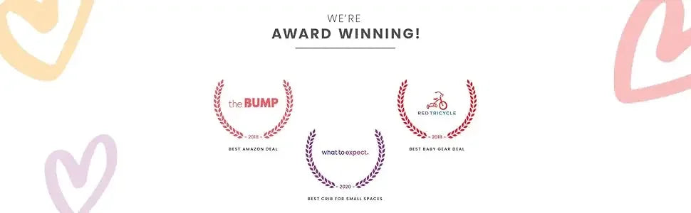 Children Emery Mini Convertible Baby Crib with 2.75-inch Mattress, Bianca White