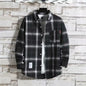 Spring New Korean Style Plaid Shirts Men's Handsome Long-sleeved Loose Casual All-matching Shirt Coats 2026 Trend Men's Clothing