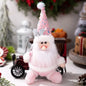 Christmas Decorations: Pink Sequined Scarf, Snowman, Pink Overalls, Reindeer, Pink Sequined Pointed Hat, Santa Claus Home Decor