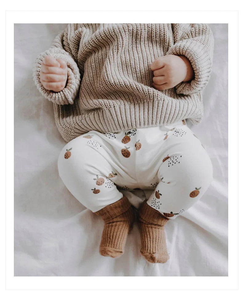 0-3T Newborn Kid Baby Boys Girls Clothes Print Cotton Pant Cute Sweet Bottoms Baby Trousers Lovely Home wear Leggings Outfit